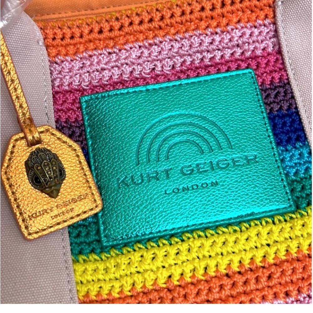 KURT GEIGER Southbank crochet rainbow large tote - Picture 15 of 16